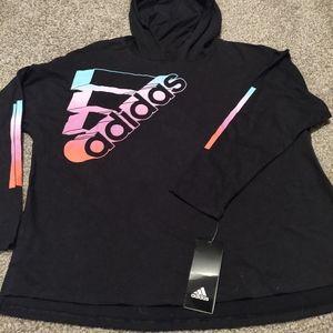 NWT Girls Adidas Black Lightweight Hoodie